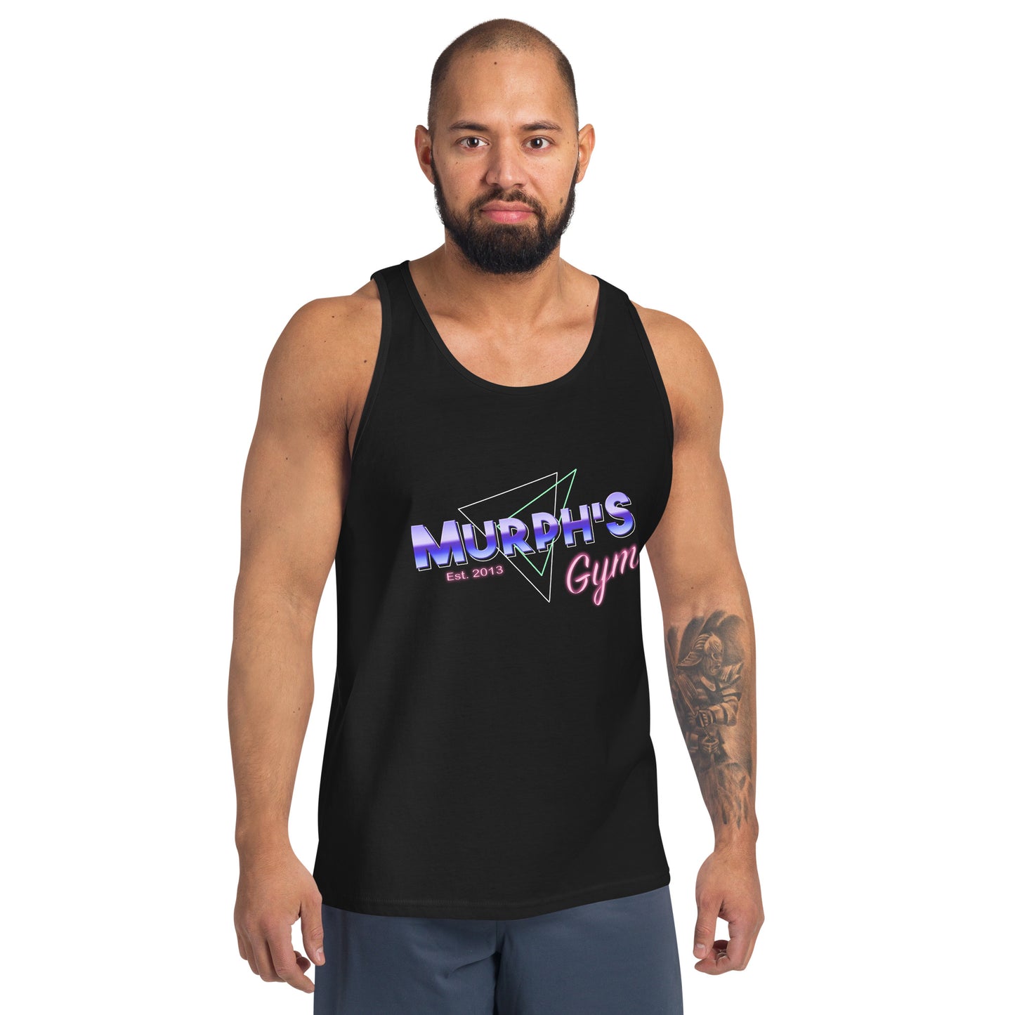 Unisex Tank Top Black Retro logo