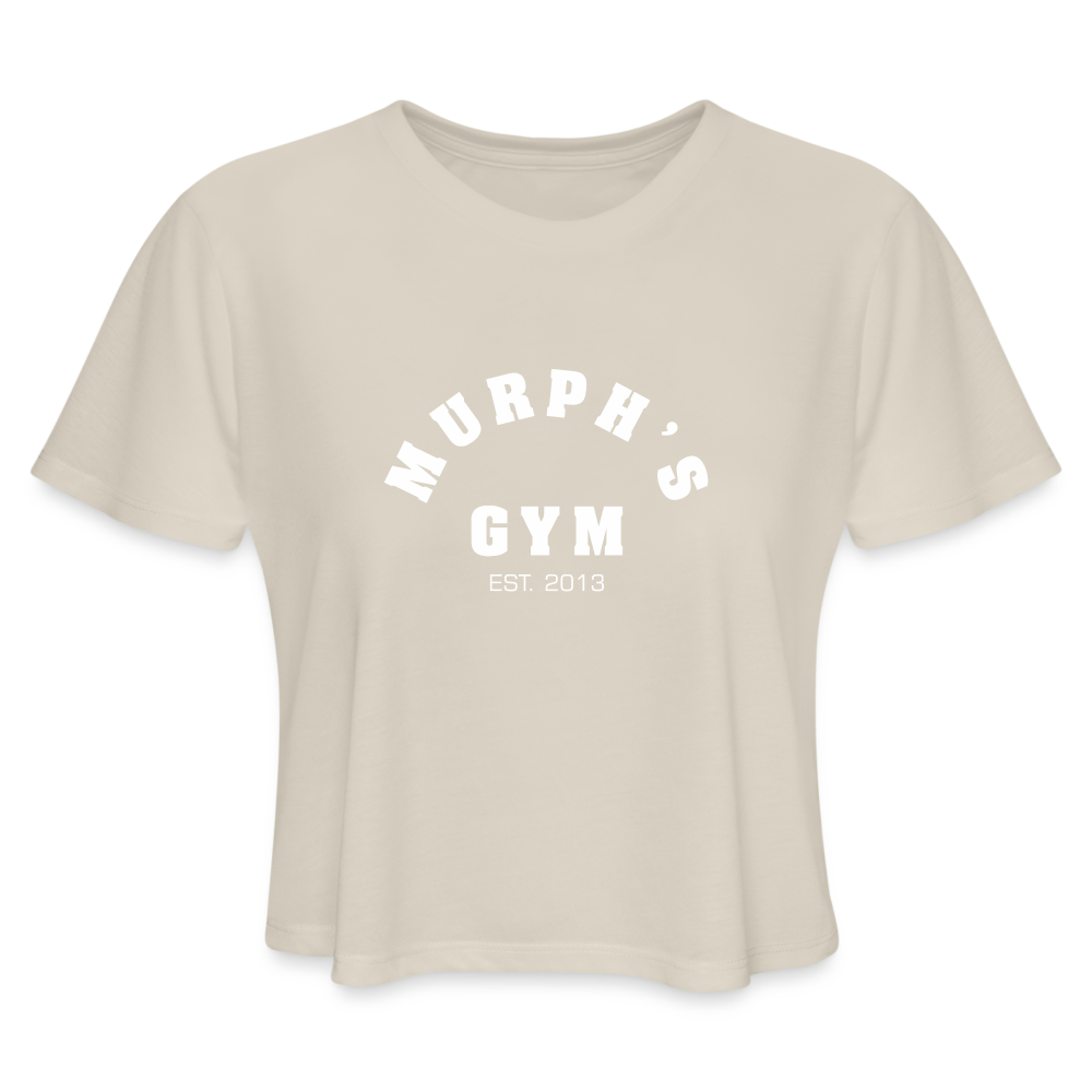Women's Cropped T-Shirt White print - dust