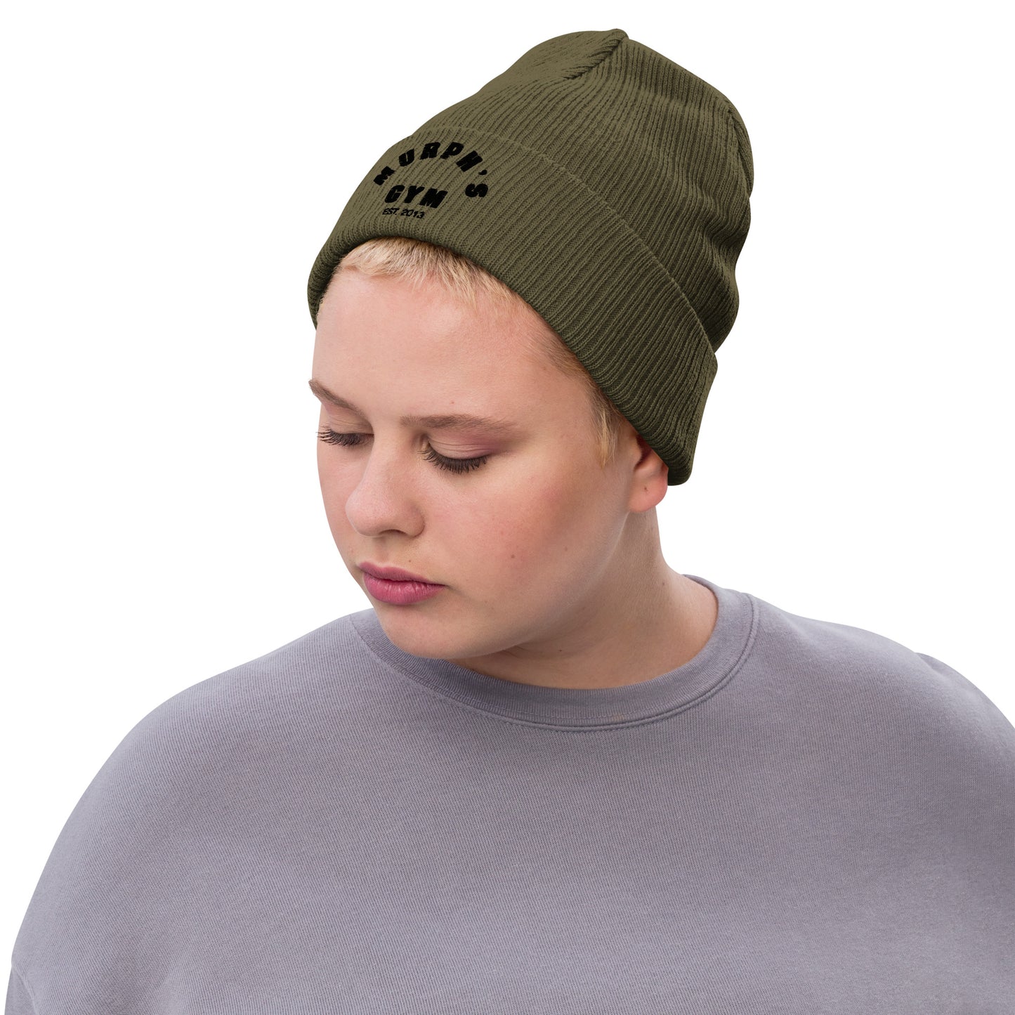 Ribbed knit beanie Olive